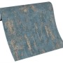Rolle Erismann Vliestapete Casual Chic, Betonoptik in Blau mit goldenen Akzenten.