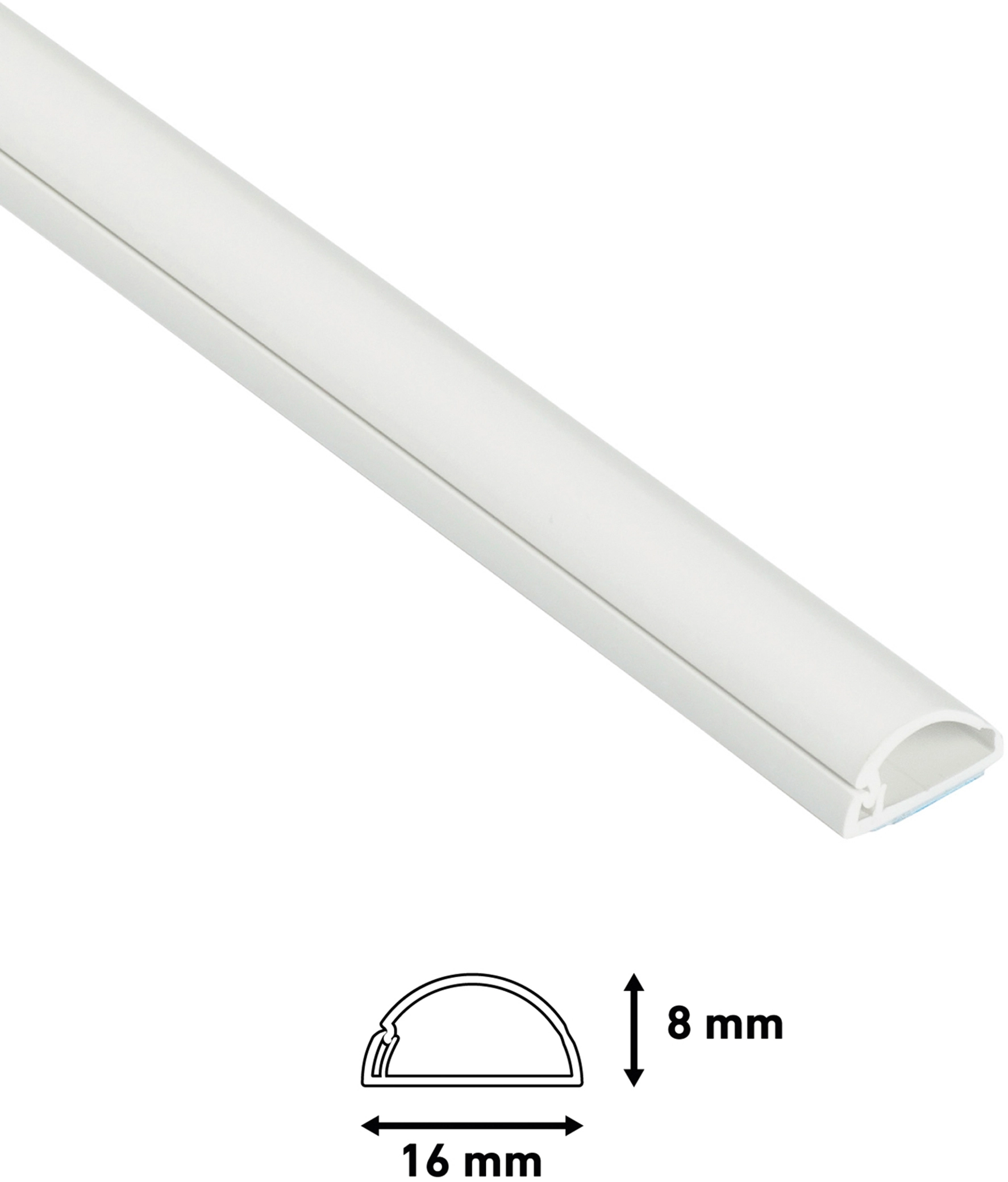 D-Line Kabelkanal 16 mm x 8 mm Weiß 2 m