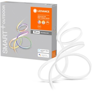 Ledvance Smart+ WiFi Neonflex 3m für Außen, RGB-Farbwechsel. Flexband und Verpackung.