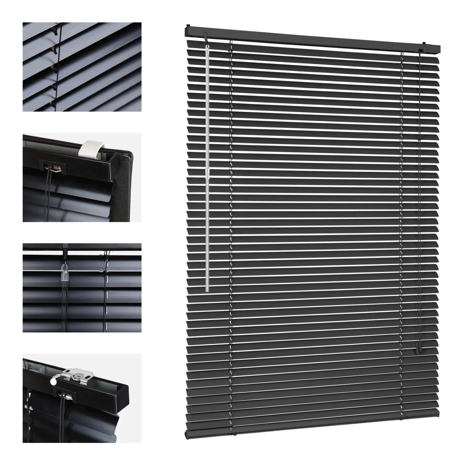 Sekey Aluminium Jalousie 110 cm x 130 cm Schwarz