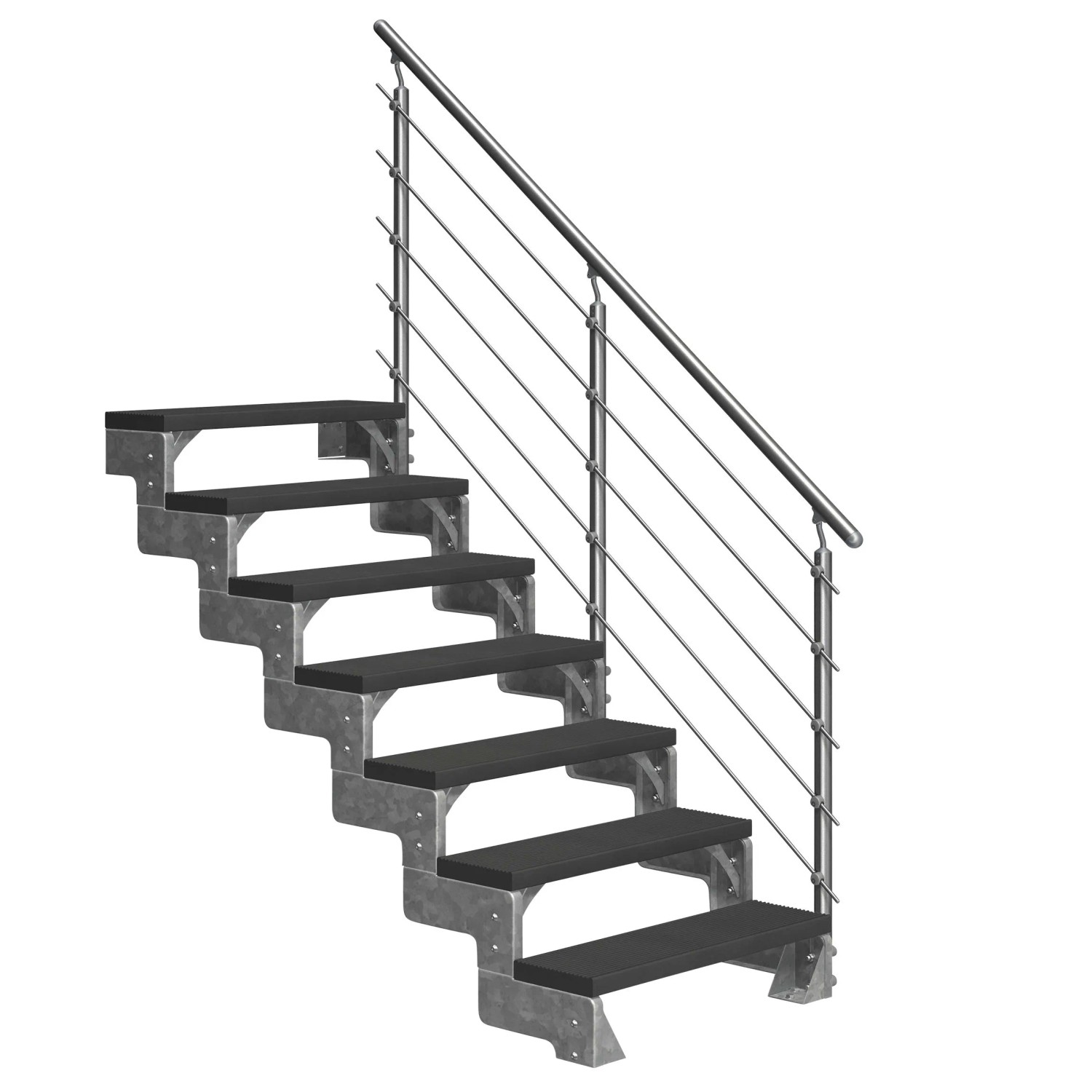 DOLLE Außentreppe Gardentop 7 TRIMAX-Stufen 80 cm Anthrazit + Geländer günstig online kaufen