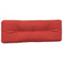Rotes Palettenkissen-Set, 2-teilig, aus Stoff für Gartenmöbel.