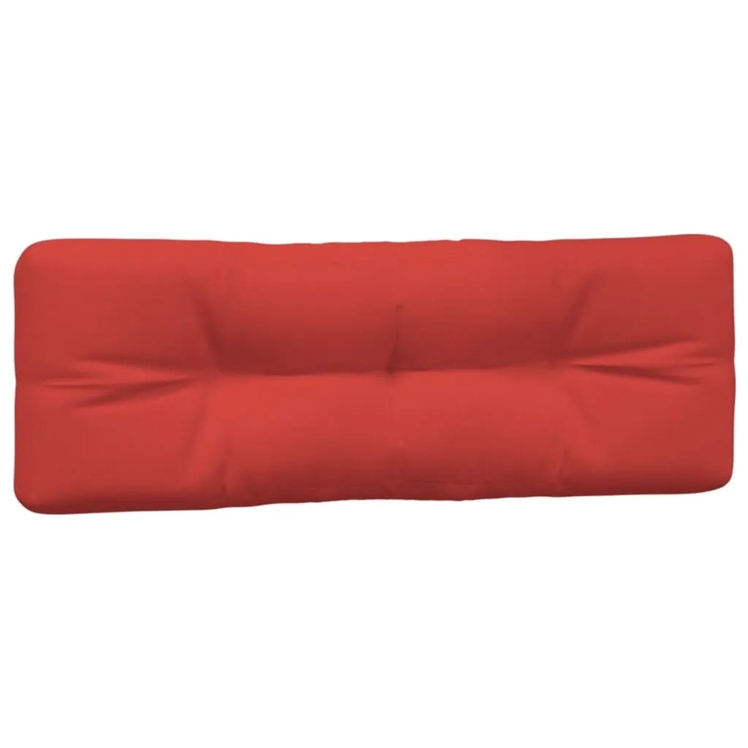 Rotes Palettenkissen-Set, 2-teilig, aus Stoff für Gartenmöbel.