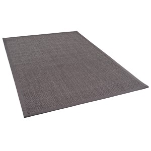 Pergamon Sisalteppich Natura, klassisch, mit anthrazitfarbener Bordüre, 150x150cm.