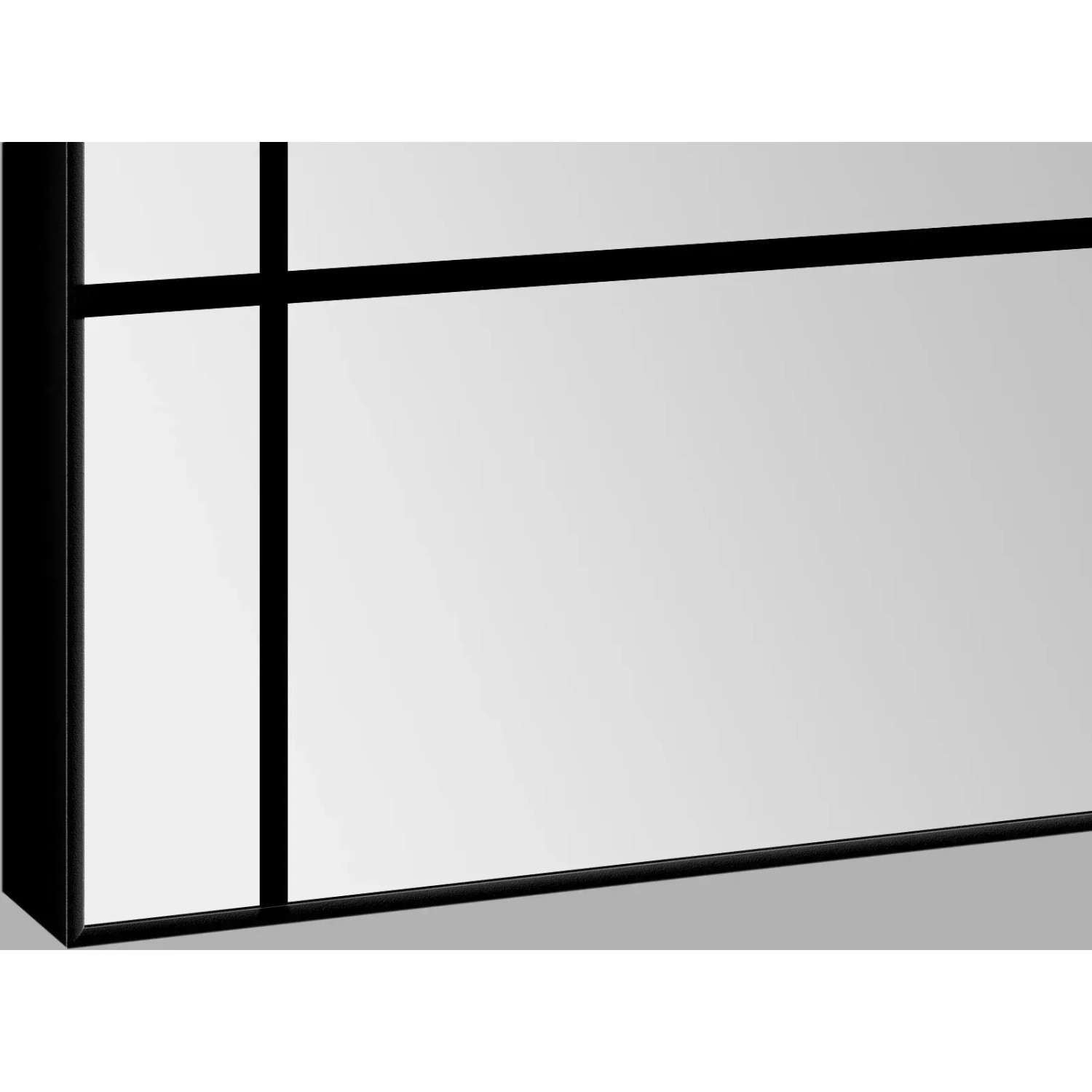 Wandspiegel im Loftstyle Design, 60x120 cm, mit schwarzem, mattem Rahmen.