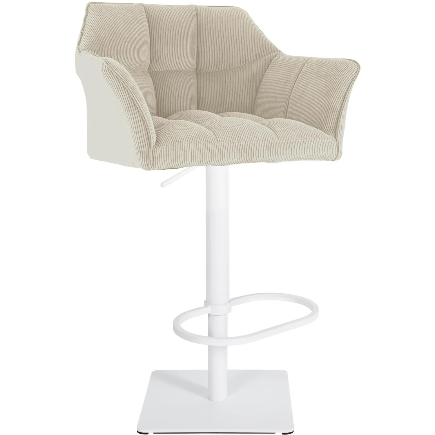 CLP Barhocker Damaso Cord Creme/Weiß
