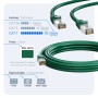Grünes CAT 7 Patchkabel, 0.5m, mit RJ45 Stecker für Netzwerktechnik. Halogenfrei und doppelt geschirmt.
