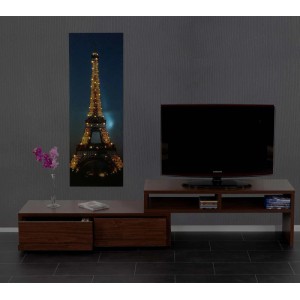 MCW LED-Leinwandbild Eiffelturm, 100x35cm, beleuchtet. Dekoartikel mit Timer.