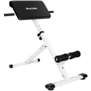 Tectake Hyperextension Bank, Rücken- und Bauchtrainer, 5-fach verstellbar, schwarz-weiß.