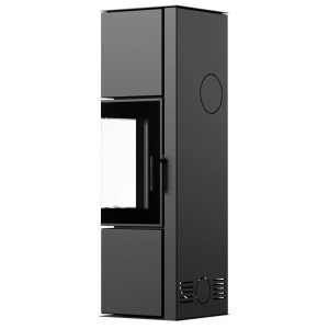 Schwarzer ILDNORD Eck-Kaminofen ODYN M mit 8 kW Leistung.