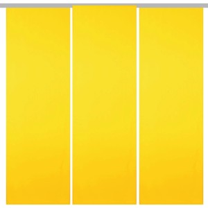 Bestgoodies Flächenvorhang Ellen 3er-Pack Gelb: Blickdichte, gelbe Schiebegardinen für Fenster.