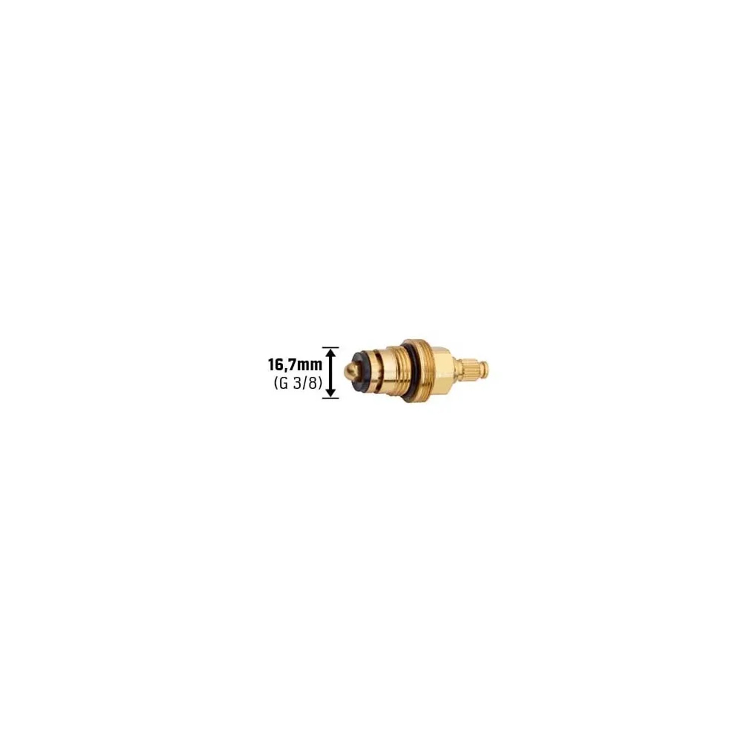 Messing Oberteil 16,7 mm (G 3/8) für Ersatzgriffe zur Regulierung der Wassermenge.