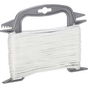 Weißes Polypropylen Seil, Ø 3 mm, auf Spule. Vielseitig einsetzbar für Haus, Garten und Werkstatt.