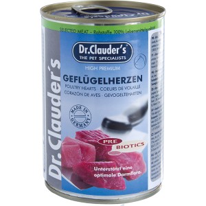 Dr. Clauder Hunde-Nassfutter Selected Meat Geflügelherzen, 400g Dose.