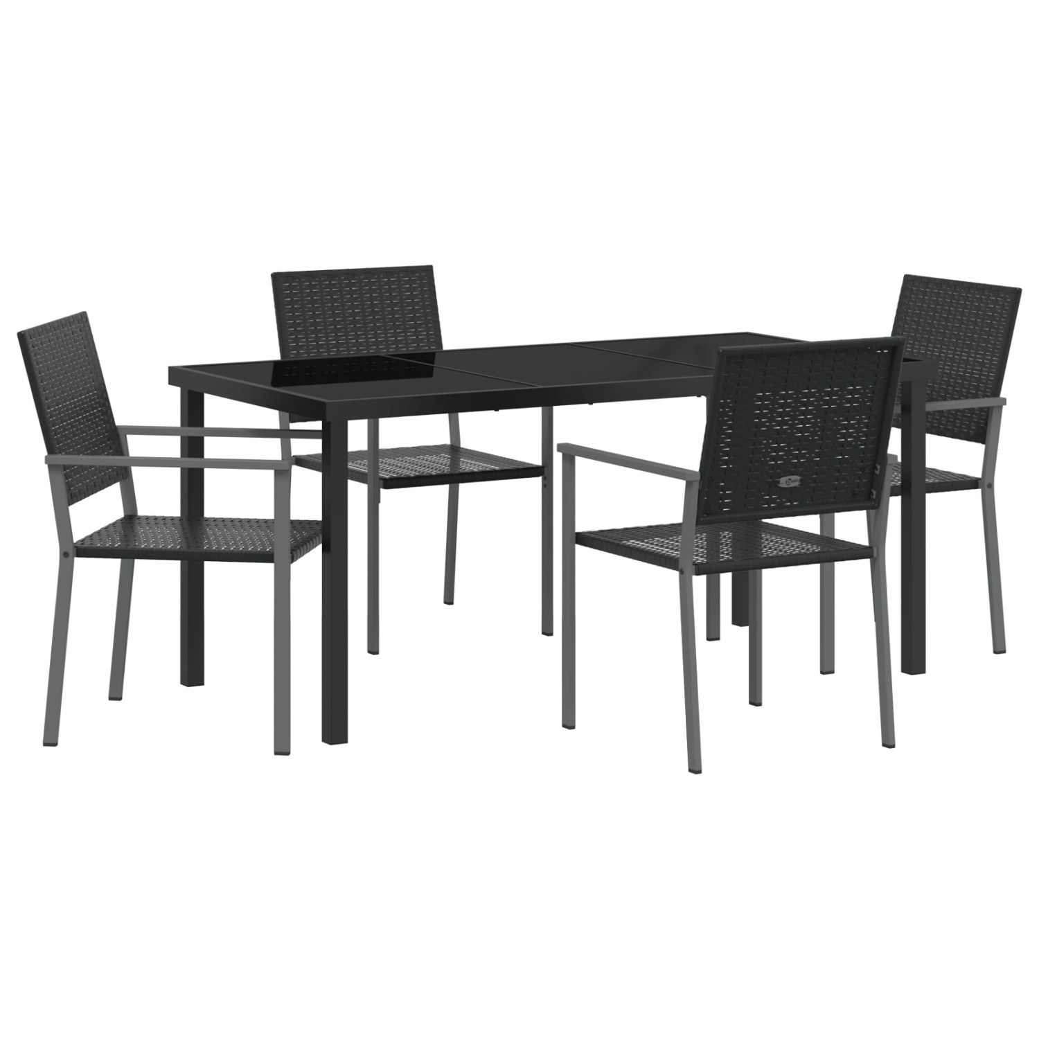 vidaXL Garten Essgruppe 5-Tlg Schwarz Poly Rattan 3379082 günstig online kaufen