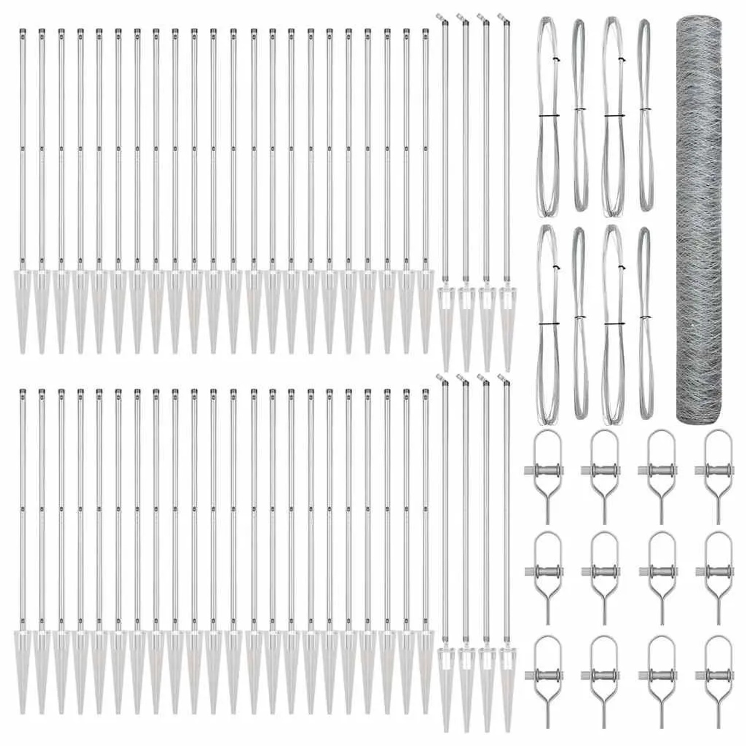 vidaXL Zaunpfosten Silber 100 x 1,2 m 36 mm Maschen Stahl 3353453 günstig online kaufen