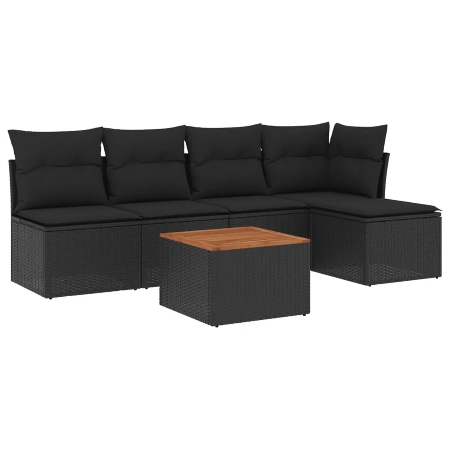 vidaXL 6-Tlg Garten-Sofagarnitur mit Kissen Schwarz Poly Rattan 3255929 günstig online kaufen
