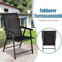 2er Set Costway Gartenstühle, hochlehner, klappbar, schwarz. Ideal für Terrasse und Garten.