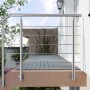 AICA 304 Edelstahl Treppengeländer Set Seitenmontage 100 cm Länge 5 Querstreben_3