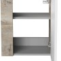Fackelmann Waschbeckenunterschrank SBC Eiche Natur, 44 cm breit, mit weißer Tür und Einlegeböden.