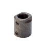 Antike Messing Muffe M10x1 für Lampenrohre, mit Innengewinde und zwei Schrauben. Ideal für Leuchten.