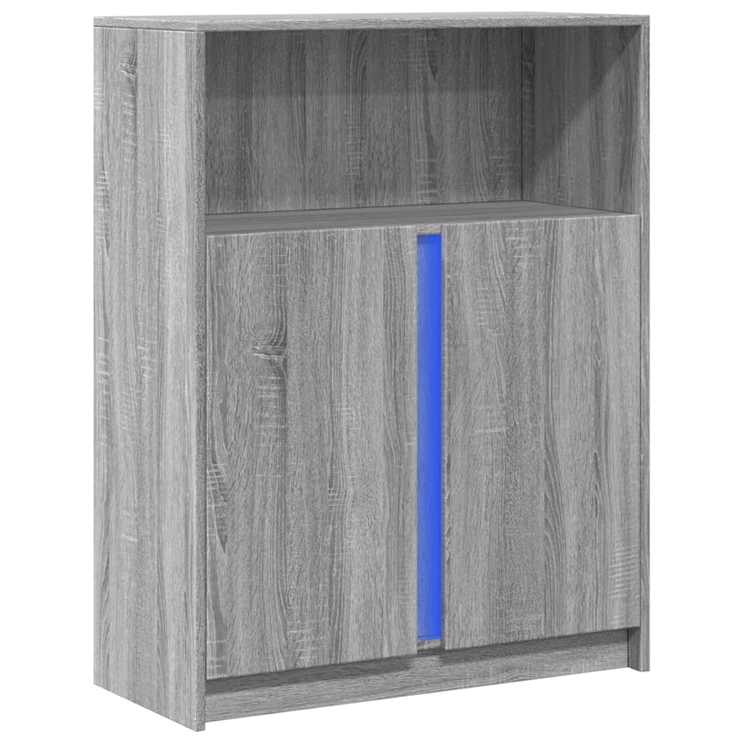 vidaXL LED-Sideboard Grau Sonoma 77x34x100 cm Holzwerkstoff 852150 günstig online kaufen