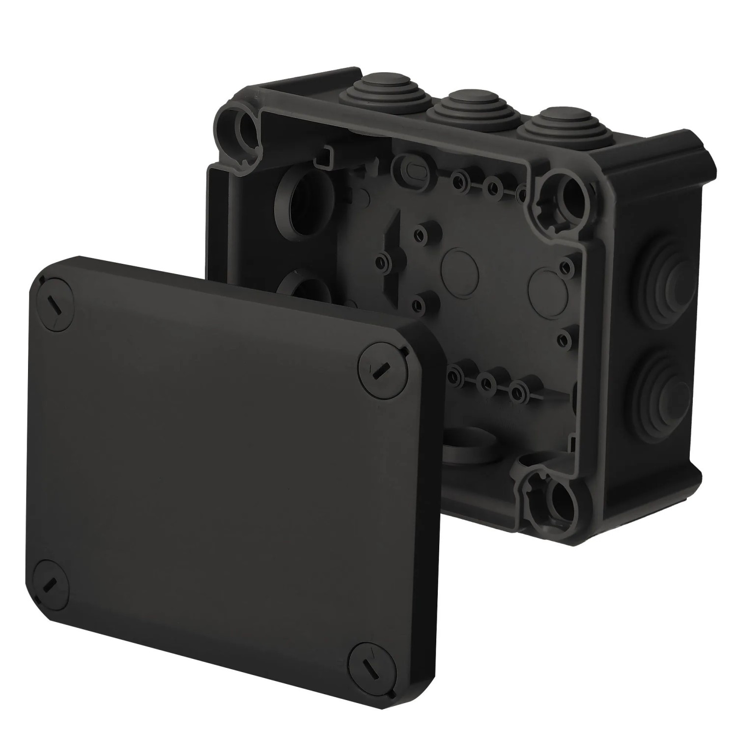 EDO Aufputz-Abzweigdose IP66 150 x 115 x 65 mm Schwarz PP UV-beständig für Innen und Außen