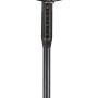 Schwarzer Standventilator Silent, Ø 40 cm, Höhe 135 cm, mit Bedienfeld am Standfuß.