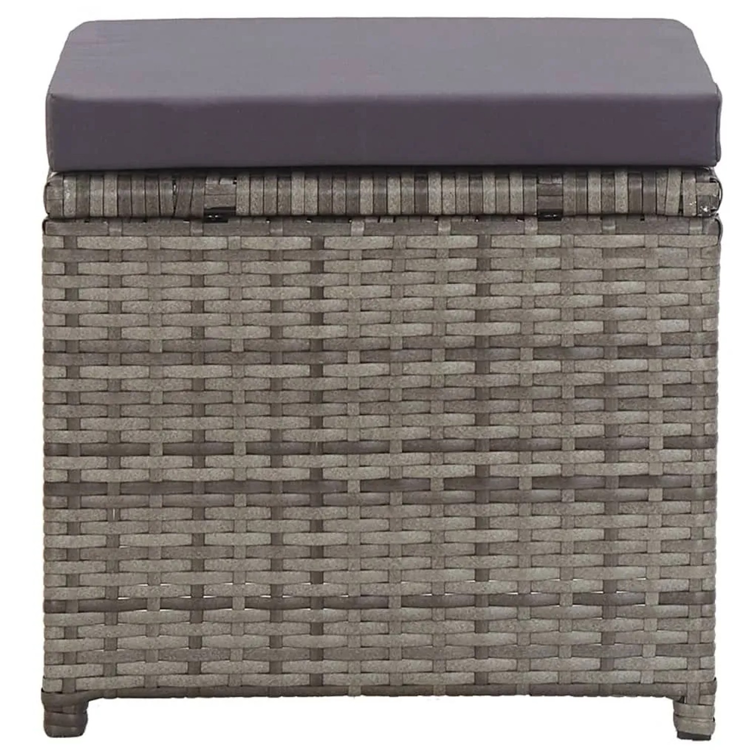 vidaXL Gartenhocker 2 Stk mit Sitzkissen Poly Rattan Anthrazit 46419_5