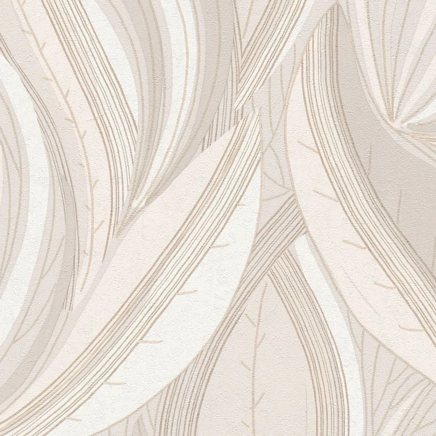 PROFHOME 786554-GU Grafik Tapete Floral Metallische Akzente Creme Gold 0,53 m x 10,05 m 5,33 m2