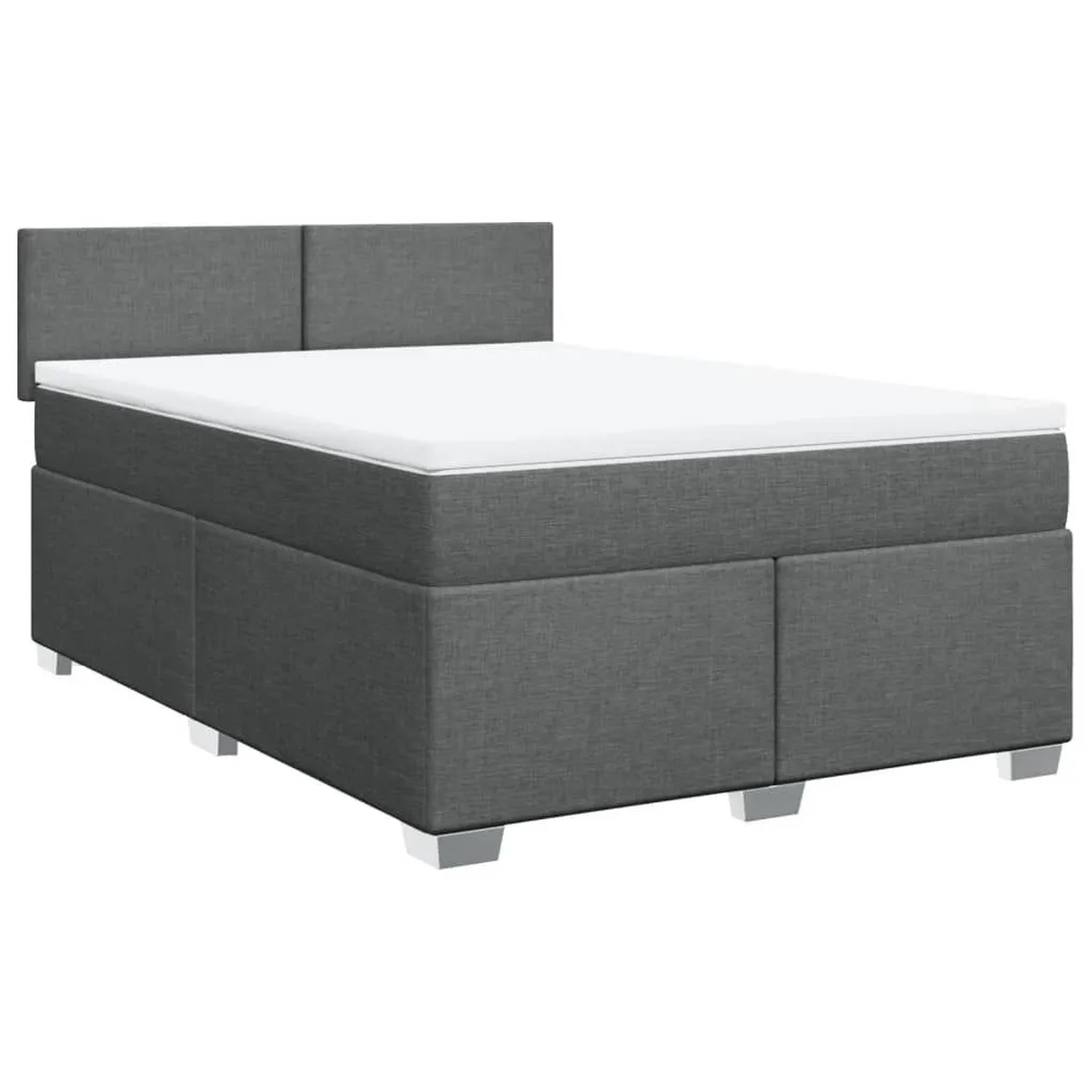 vidaXL Boxspringbett mit Matratze Dunkelgrau 160x200 cm Stoff 3285933
