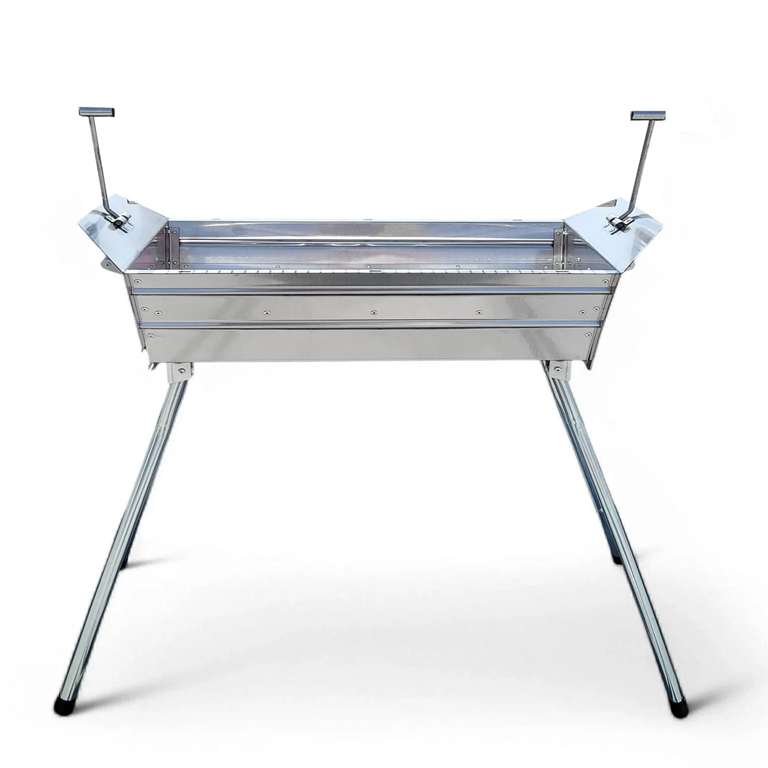 Grillpeter Mangal Ararat Schaschlikgrill aus Edelstahl mit verstellbarer Grillhöhe.