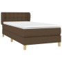 Dunkelbraunes Boxspringbett 100x200 cm mit Matratze und Kopfteil.