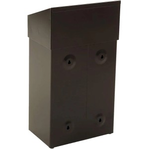 Schwarzer PROREGAL Abfallbehälter mit Pushdeckel, 50 Liter, aus Aluminium.