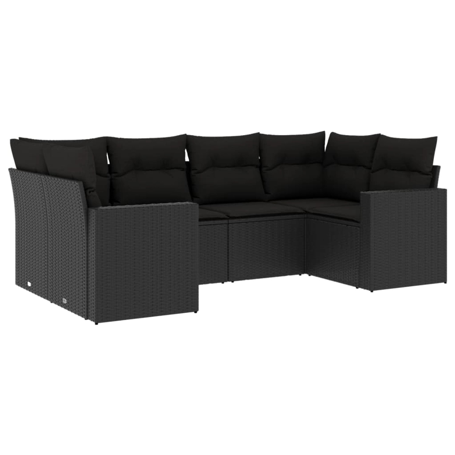 vidaXL 6-tlg Garten-Sofagarnitur mit Kissen Schwarz Poly Rattan Modell 41 günstig online kaufen