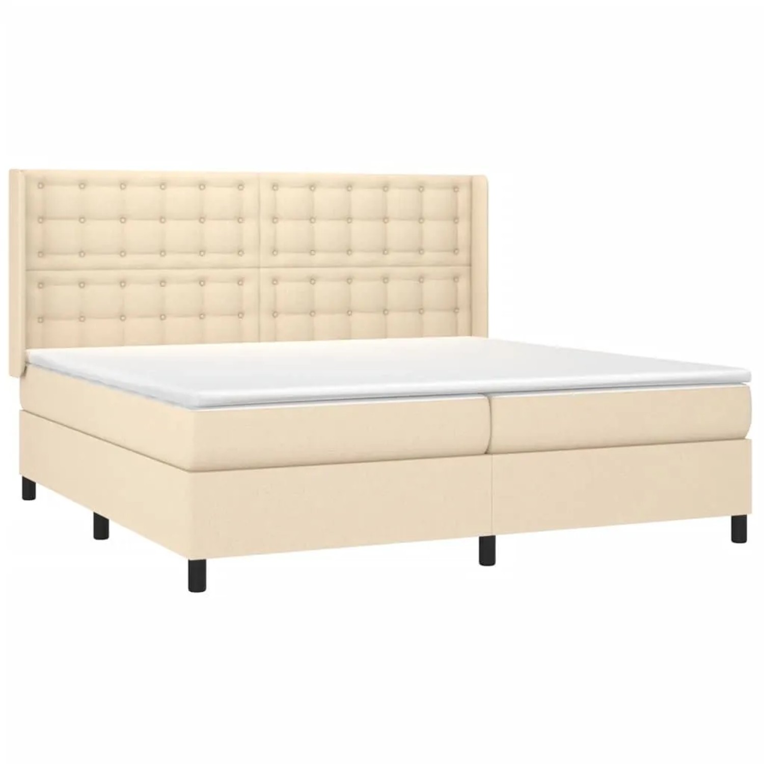 vidaXL Boxspringbett mit Matratze & LED Creme 200x200 cm Stoff 3138666 günstig online kaufen