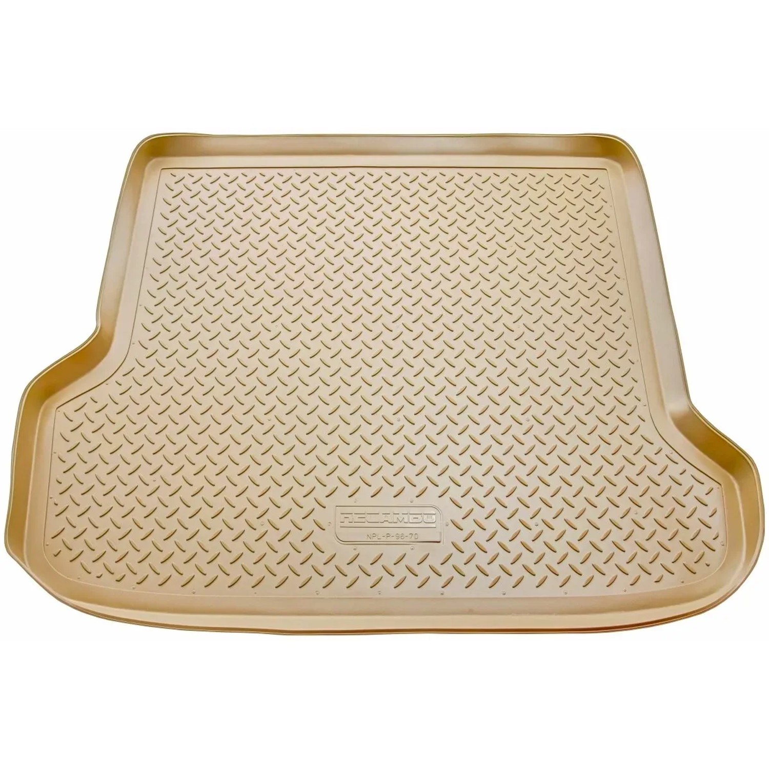 Beige Gummi Kofferraumwanne für Volvo V70 II, XC70 I, Cross Country 2000-2007. Autozubehör mit Riffelstruktur.