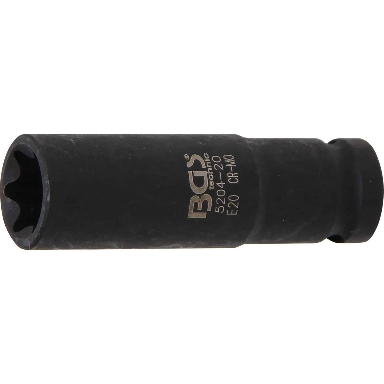 BGS Kraft Steckschlüssel Einsatz E Profil  Tief Antrieb Innenvierkant 12 5 Mm  1 2 Zoll  SW E20 Mm 5204 20