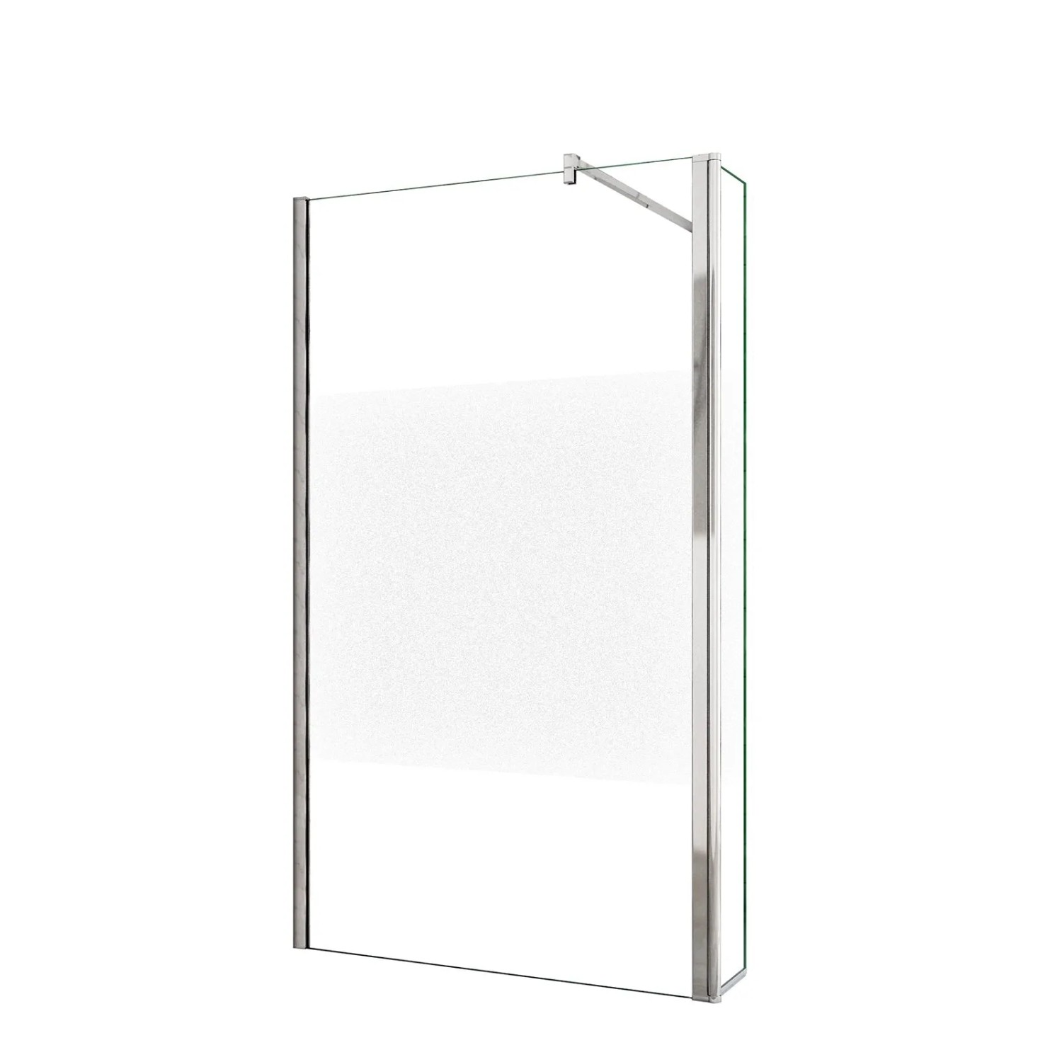 AICA Walk In Duschkabine 100x200cm Milchglasstreifen Mit Flexiblen Stabilisatoren 10mm NANO ESG Glas Duschwand +30x200cm...