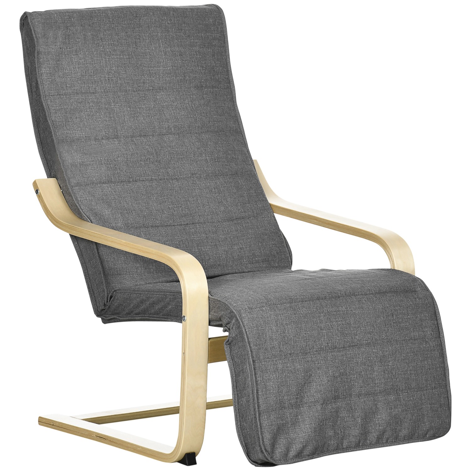 HOMCOM Sessel Wohnzimmer Relaxsessel Loungesessel für Schlafzimmer Grau