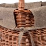 Detailansicht: Kaminholzwagen aus Weide mit Jute-Auskleidung. Zubehör für Kamine & Öfen.