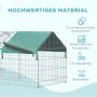 PawHut Freigehege Laufgitter mit grüner Abdeckung, pulverbeschichteter Stahlrahmen.