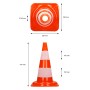 20er Set Verkehrskegel, 47cm, orange-weiß mit 2 reflektierenden Streifen für Pannenhilfe.