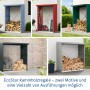 EcoStar Kaminholzregal Trend-V, purpurrot und weitere Farben, Metallregal für Kaminholz.