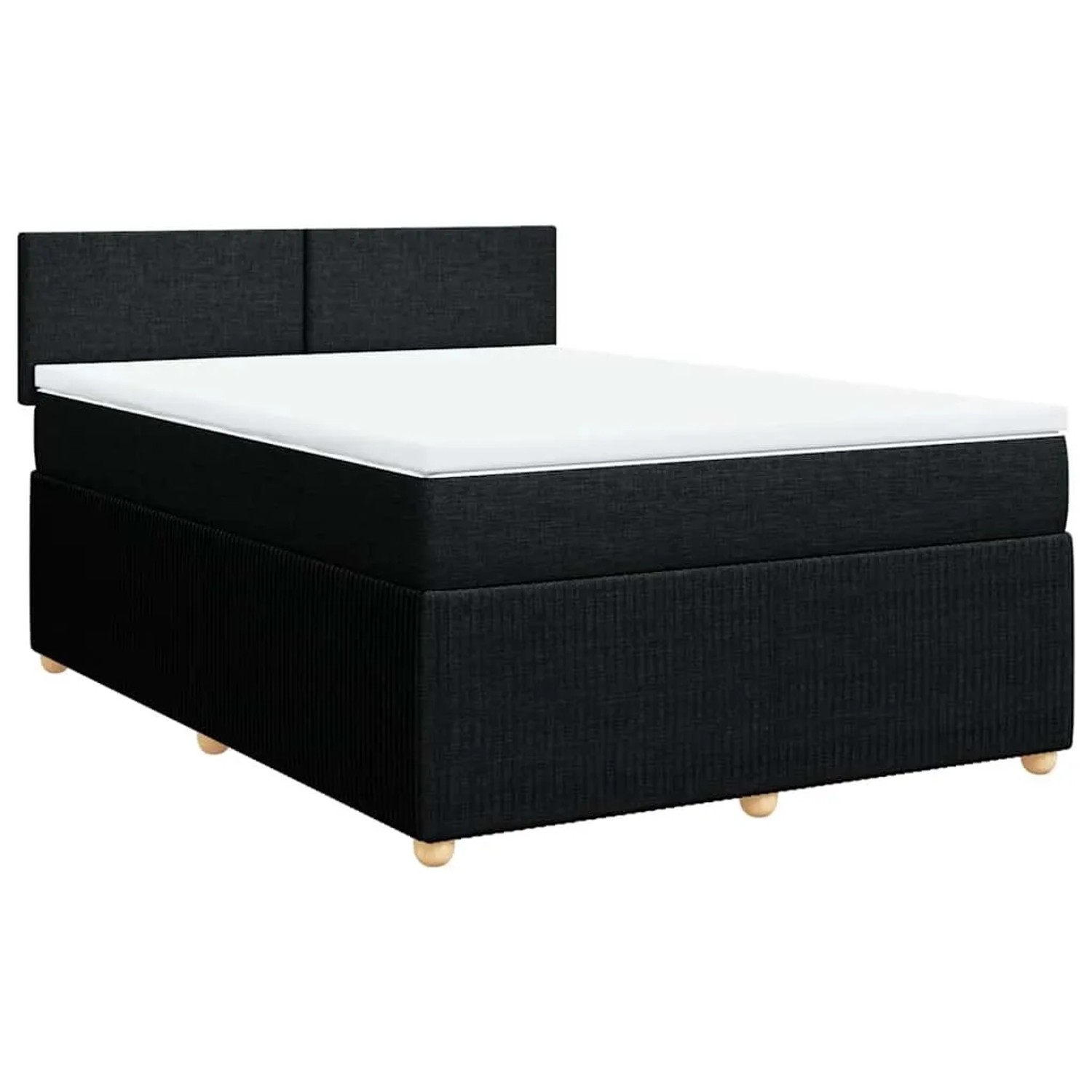 vidaXL Boxspringbett mit Matratze Schwarz 140x190 cm Stoff 3287446 günstig online kaufen