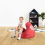 Roter Sitting Point Sitzsack BeanBag FCB VIP 220 l mit Kind im Kinderzimmer.