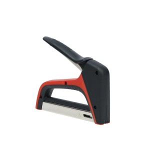 Arrow Handtacker T21X für Feindrahtklammern, rot und schwarz.