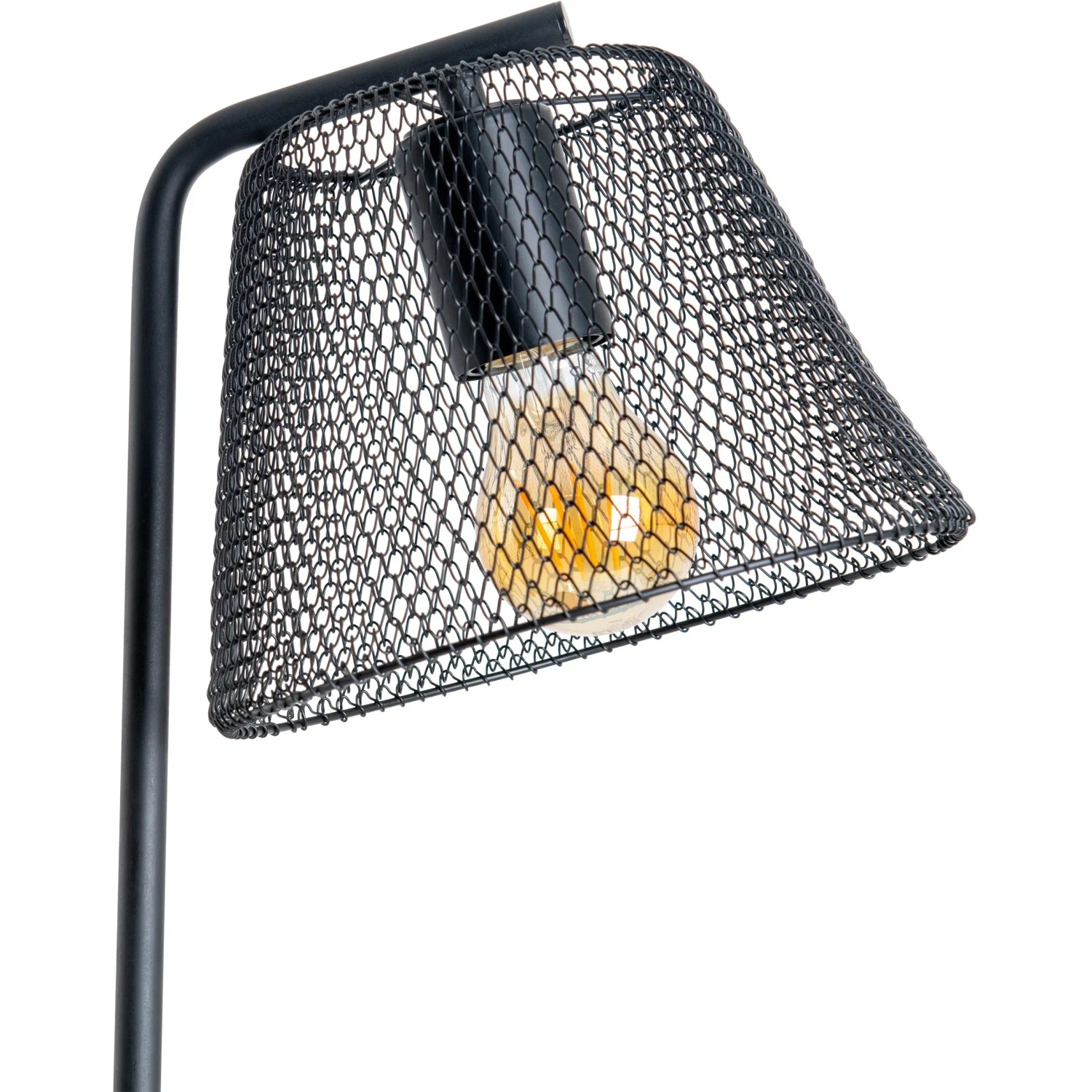 Näve Tischleuchte Korie, 50 cm, schwarzes Metallgitter im Industrial Style.