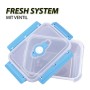 Bestlivings Frischhaltebox, 1,5L, blau, mit Deckel und Fresh System Ventil.
