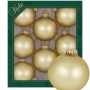 8er-Set matte, altgoldene Weihnachtskugeln (7cm) von Krebs Glas Lauscha.